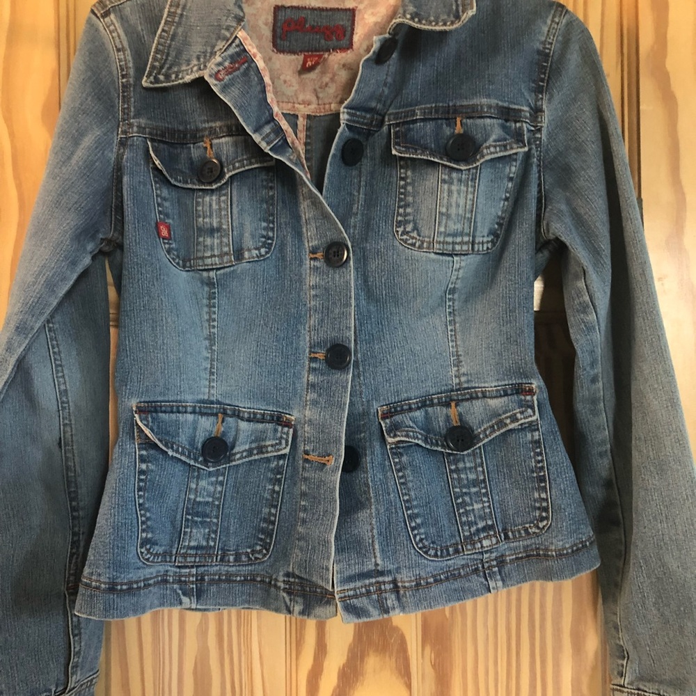 Vintage Plugg Denim Distressed Jacket Y2K